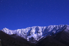 豪円山のろし台からの大山北壁と星空