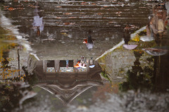 水たまりに写る大神山神社奥宮