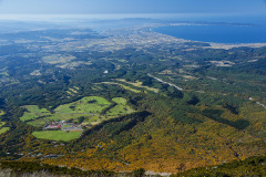 大山山頂から観る市街地と弓ヶ浜半島